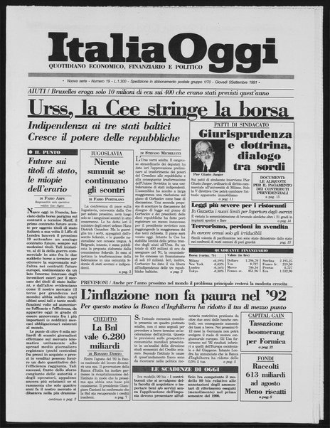 Italia oggi : quotidiano di economia finanza e politica